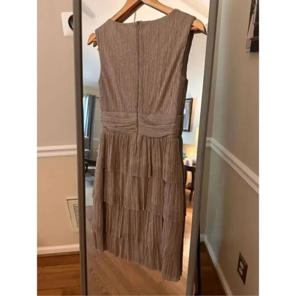Connected Apparel Metallic Layered Dress Size 6 - Picture 2 of 4
